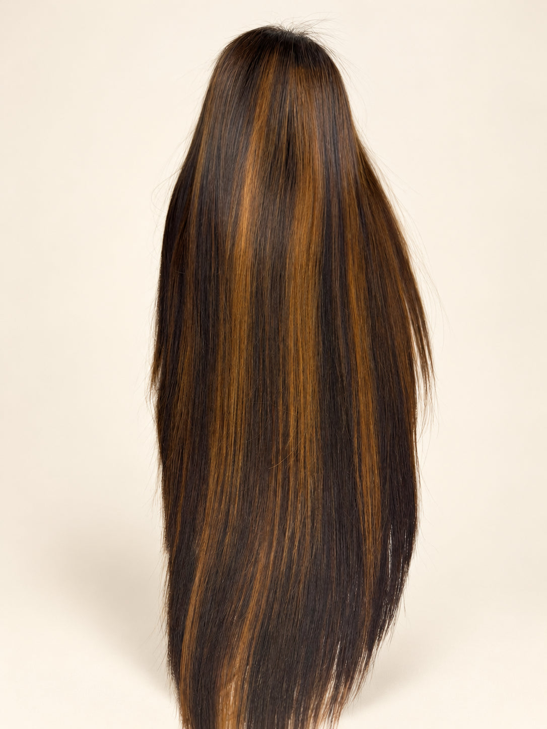 Brown and caramel highlighted hair color