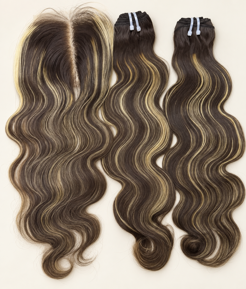 Ash Blonde Pre-Highlight 3 Bundles + HD Lace